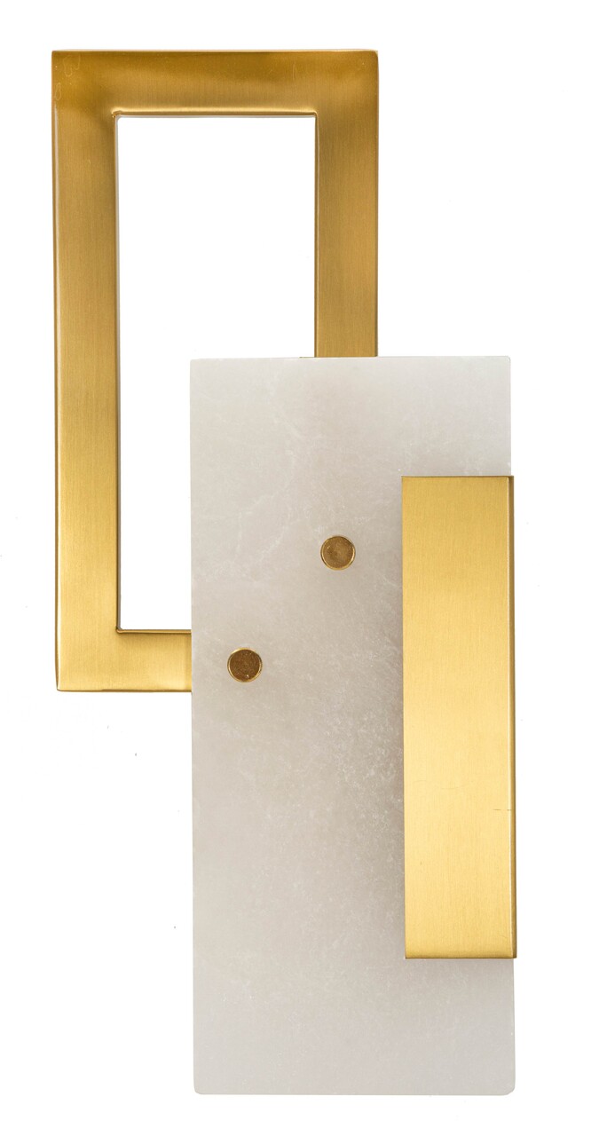 Aplica de perete Cube, Mauro Ferretti, 1 x E14, 40W, 15x8x33 cm, sticla/fier, auriu - imagine 7